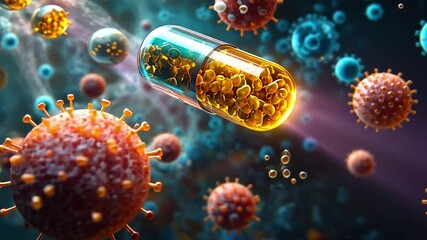 Poster - Visual representation of medicine targeting viruses in a dynamic scientific environment