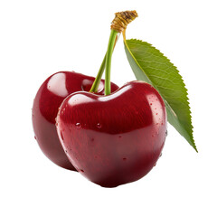 Wall Mural - cherries isolated on transparent or white background  