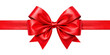 © sanom - Vibrant red satin ribbon and bow, perfect for holiday celebratio
