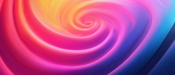 Poster - Neon spiral patterns creating vibrant abstract digital art in graphic design