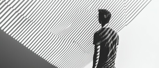 Poster - Visual innovation in digital art fading stripe patterns for creative urban studios