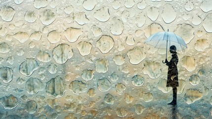 Poster - Artistic close-up of repeating rain droplet patterns in natural outdoor photography