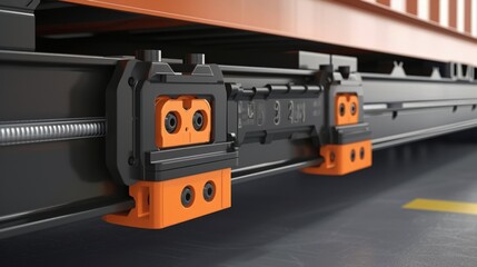 Poster - a detailed image of a newly designed twistlock mechanism designed to hold containers in place and pr