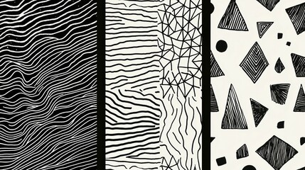 Poster - Top-down view of minimalist geometric patterns digital art for visual inspiration