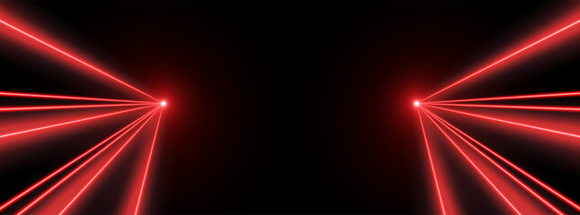 Wall Mural - red laser beams, concert or nightclub spotlights light effect. lasers in motion, abstract perspectiv