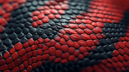 Poster - A striking close up reveals the stunning details of red and black scales, displaying a mesmerizing pattern
