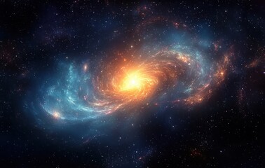 Wall Mural - vibrant galaxy with radiant star and dynamic colors in cosmic scene