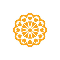 Poster - Geometric flower Floral icon. Mandala icon ornamental design element. Template for laser cutting or engraving. illustration of religious ornaments for many purposes. 