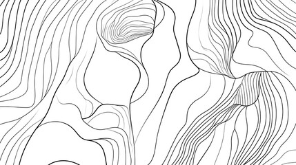Poster - Abstract line art featuring flowing, interconnected shapes in a monochromatic design.