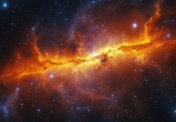 Wall Mural - vivid nebula in deep space cosmic scene with stellar background and bright colors