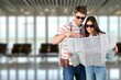 © BillionPhotos.com - travel and walking couple in airport , trip or vacation