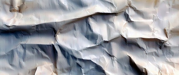 Aufkleber - Crumpled Paper Texture Background in Soft Shades of Blue and White for Creative Design Projects