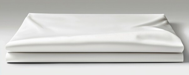 Aufkleber - Smooth White Fabric Draped Elegantly Over a Surface with Softly Curved Creases and Shadows