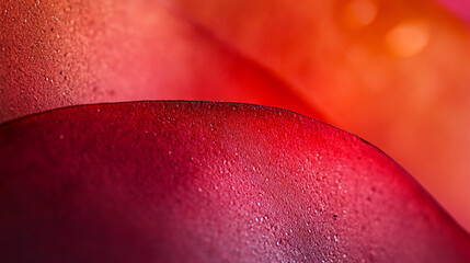 Poster - Close-up of colorful translucent layers with dew drops in warm light
