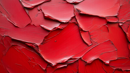 Poster - Textured red paint reveals layers of creativity in abstract art