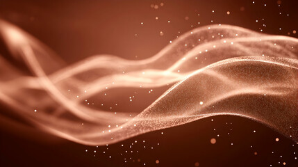 Poster - Abstract copper wave with glowing particles.