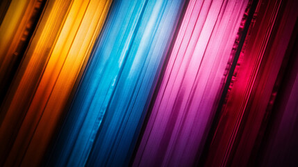 Poster - Colorful fabric drapes create a vibrant backdrop in a market setting during daylight