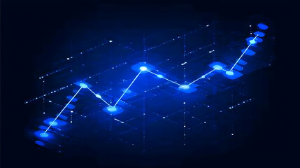 Poster - Abstract glowing blue graph showing upward trend.