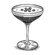 © tarakacraft - espresso martini cocktail engraving vector illustration