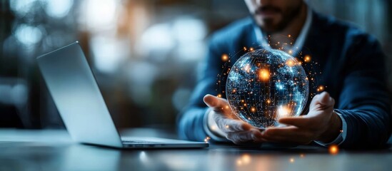 Poster - Technology in Business Global Digital Connection Digital Marketing Finance Investment Growth Strategy Innovation