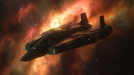 Wall Mural - Spaceship in the Nebula.