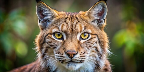 Wall Mural - close up of a eurasian lynx (lynx lynx) showing its fur texture and piercing eyes, lynx, eurasian, f