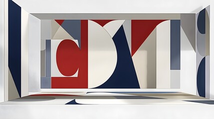 Aufkleber - Dynamic abstract art installation modern gallery visual art indoor space contemporary design concept