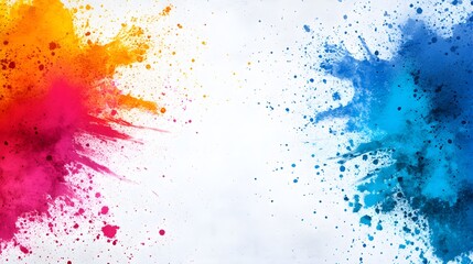 Poster - Vibrant color splashes abstract art digital design creative studio close-up modern expressionism