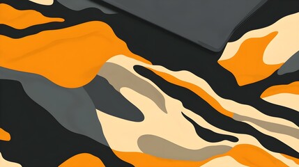 Poster - Vibrant abstract camouflage pattern digital art textile design creative environment close-up view artistic concept