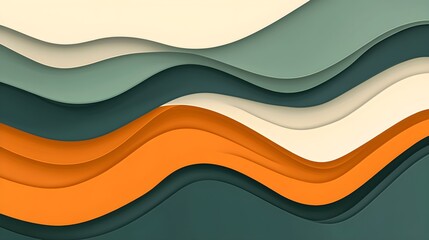 Poster - Dynamic layered waves abstract art digital composition modern design creative environment aesthetic viewpoint