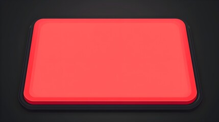 Poster - Vibrant red button displayed on black background digital art modern design minimalist environment close-up view