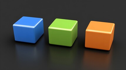 Poster - Colorful cubes display minimalist studio digital art contemporary design close-up view modern aesthetics