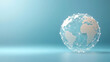 © Nano Photos - A digital globe with interconnected nodes represents global connectivity and communication on a blue background, symbolizing modern technology and international networks.