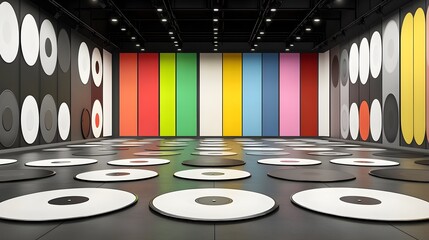 Poster - Colorful circles a modern digital art installation experience
