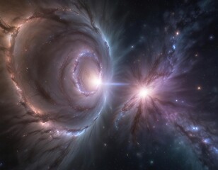 cosmic mist and light swirling elliptical galaxy, galaxy, colorful elliptical galaxy