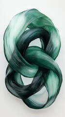 Aufkleber - Curved, flowing shapes blend shades of green and black, creating a dynamic visual experience that invites contemplation and imagination. Artistry emerges within the intertwining forms