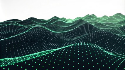 Poster - A green and white landscape with a lot of dots