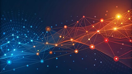Poster - A colorful, abstract design of lines and dots that appear to be connected