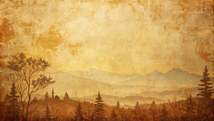 Poster - A mountain range with a tree in the foreground