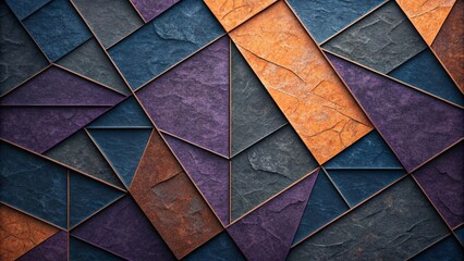 Aufkleber - A colorful abstract wall with purple, blue, and orange squares
