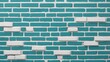 © Hamim - Turquoise Brick Wall with Irregular White Bricks