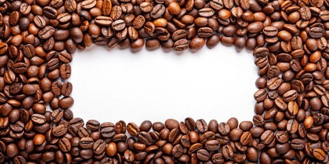 Wall Mural - Classical frame showcasing coffee beans, coffee, beans, espresso, beverage, background, brown, aromatic, caffeine, natural