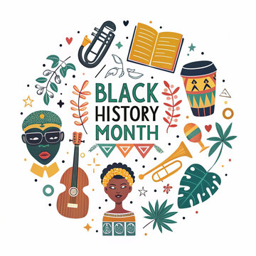 Black history month celebrate Abstract Illustration Design with graphic elements