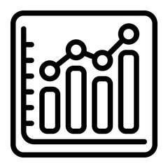 Wall Mural - Bar Graph Competition Line Icon