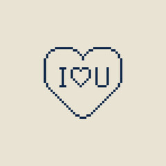 Fototapete - this is love icon in pixel art style ,this item good for presentations,stickers, icons, t shirt design,game asset,logo and project.