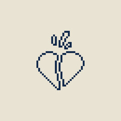 Fototapete - this is love icon in pixel art style ,this item good for presentations,stickers, icons, t shirt design,game asset,logo and project.