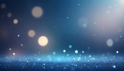 Fototapete - A dreamy abstract background featuring blue glowing particles and soft bokeh effects, creating a serene and futuristic ambiance