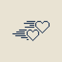 Leinwandbilder - this is love icon in pixel art style ,this item good for presentations,stickers, icons, t shirt design,game asset,logo and project.