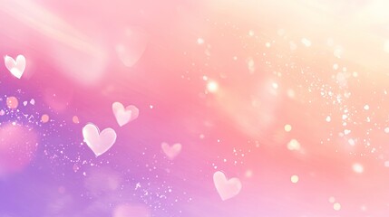 Poster - Light pink and red gradient background with soft floating hearts and bokeh effects for Valentine's Day