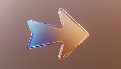 Poster - A colorful, stylized right arrow on a gradient background, symbolizing direction or movement.